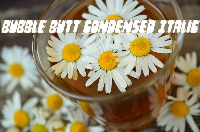 Bubble Butt Condensed Italic Font examples