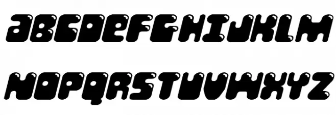 Bubble Butt Expanded Italic फ़ॉन्ट अपरकेस