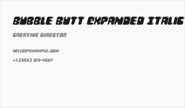 Bubble Butt Expanded Italic Business Card