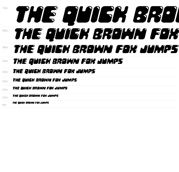 Bubble Butt Expanded Italic Waterfall