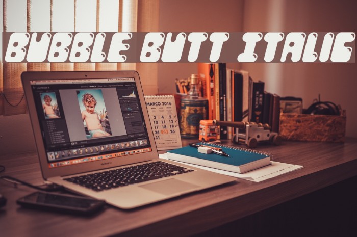 Bubble Butt Italic Font examples
