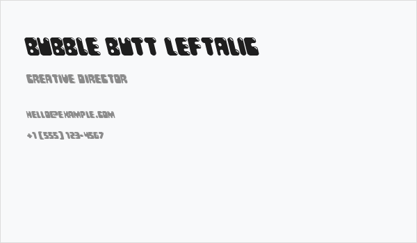 Bubble Butt Leftalic Business Card