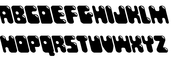 Bubble Butt Leftalic Font LOWERCASE