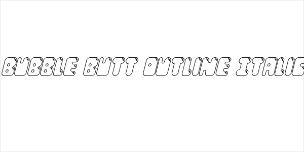 Bubble Butt Outline Italic Logo