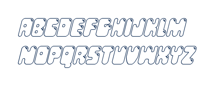 Bubble Butt Outline Italic Lowercase