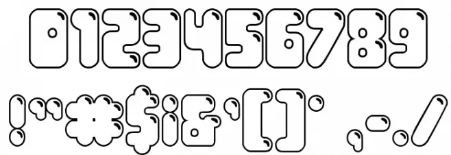 Bubble Butt Outline Regular Font OTHER CHARS