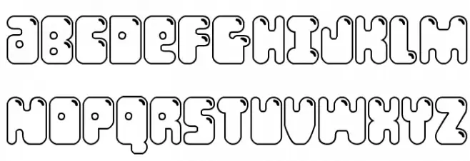 Bubble Butt Outline Regular Шрифта ВЕРХНИЙ