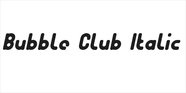 Bubble Club Italic Logo