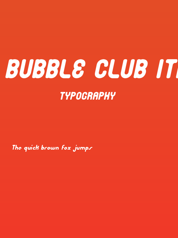 Bubble Club Italic Poster