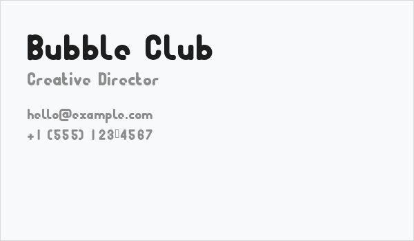 Bubble Club Business Card