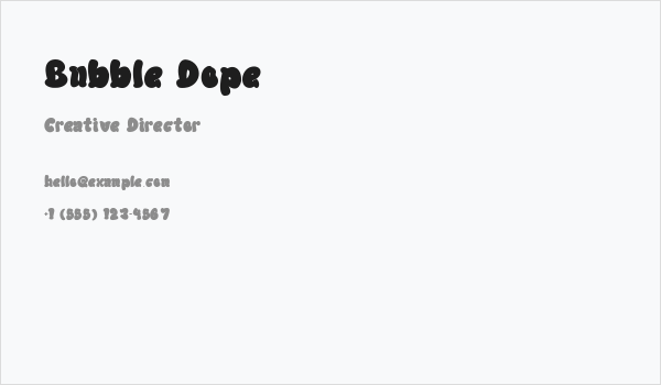 Bubble Dope Business Card