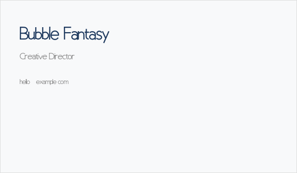 Bubble Fantasy Business Card