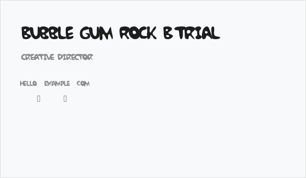 Bubble Gum Rock BTrial Business Card