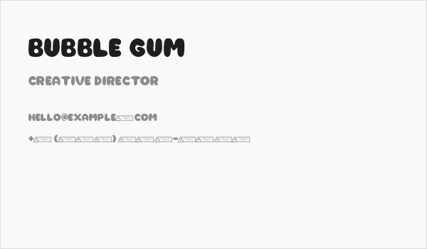 Bubble Gum Business Card