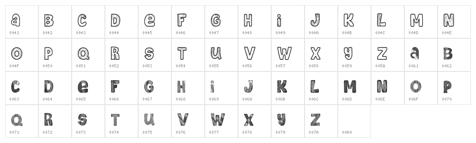 Bubble Hatch Regular Character Map