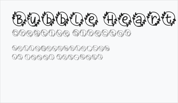 Bubble Heart Monogram Business Card