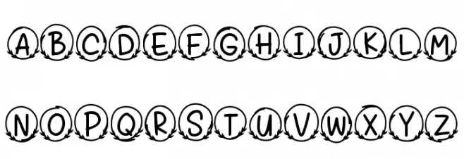 Bubble Leaf Monogram フォント 大文字