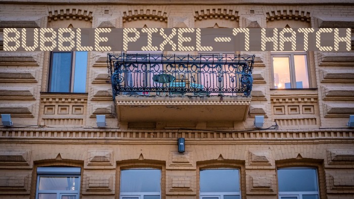 Bubble Pixel-7 Hatch Font examples