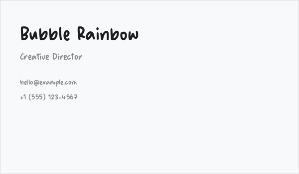 Bubble Rainbow Business Card