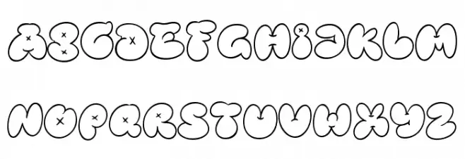 Bubble Street Outline Caratteri MAIUSCOLE