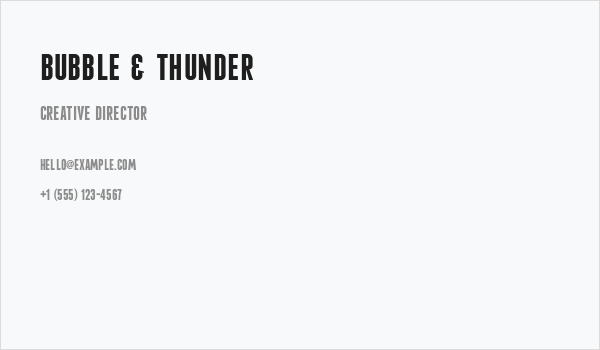 Bubble & Thunder Business Card
