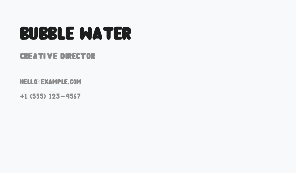 Bubble Water Business Card