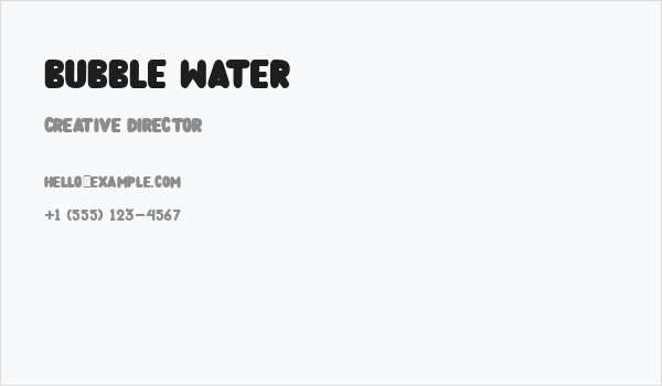 Bubble Water Business Card