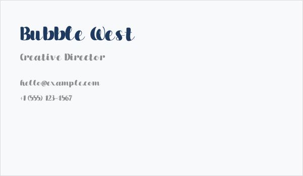 Bubble West Business Card