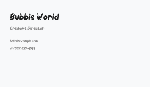 Bubble World Business Card
