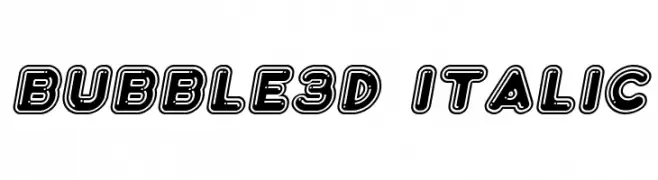 Bubble3D Italic  Frei Schriftart Herunterladen