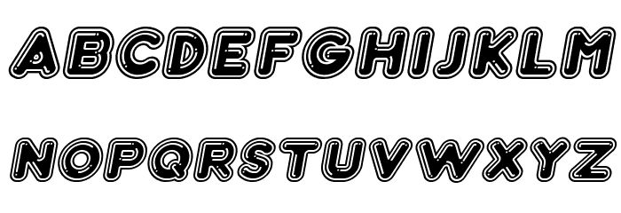 Bubble3D Italic Font LOWERCASE