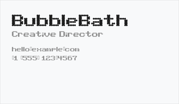 BubbleBath Business Card