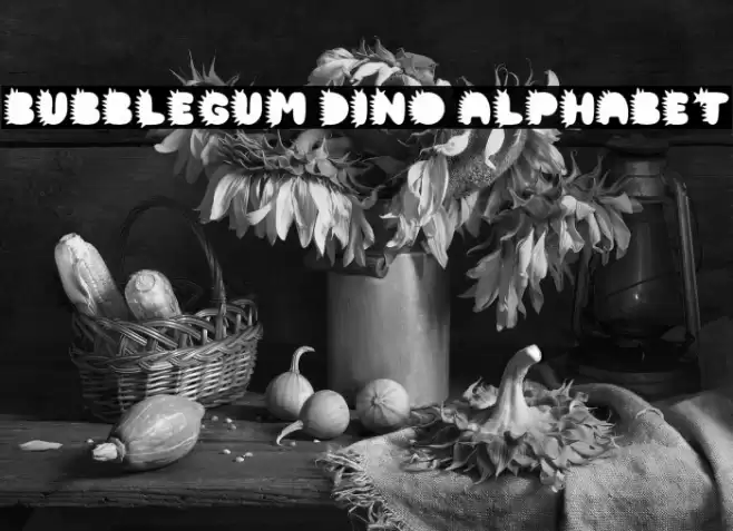 BubbleGum Dino Alphabet Font examples