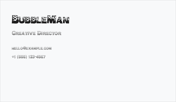BubbleMan Business Card
