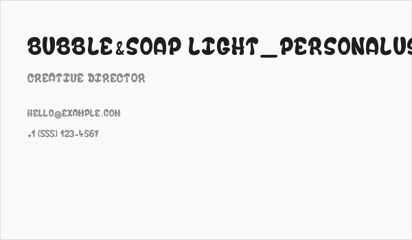 Bubble&Soap light_PersonalUseOnly Business Card