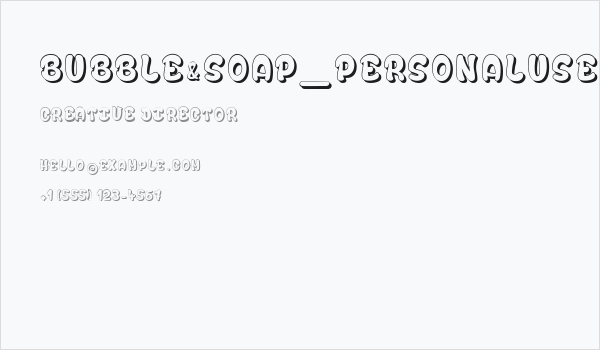 Bubble&Soap_PersonalUseOnly Business Card