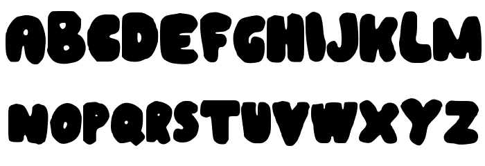 bubble letter cursive font with highlight