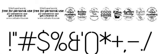 Bubbleboddy ExtraLight Font OTHER CHARS