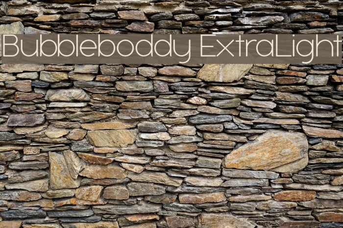 Bubbleboddy ExtraLight Font examples