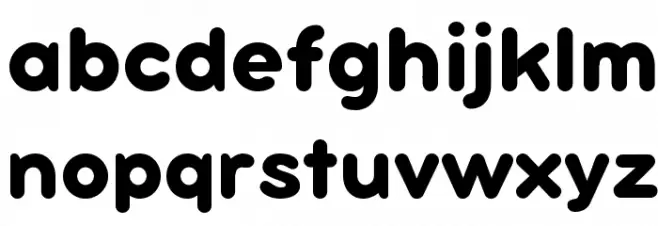 Bubbleboddy Neue Trial Bold Caratteri MINUSCOLO