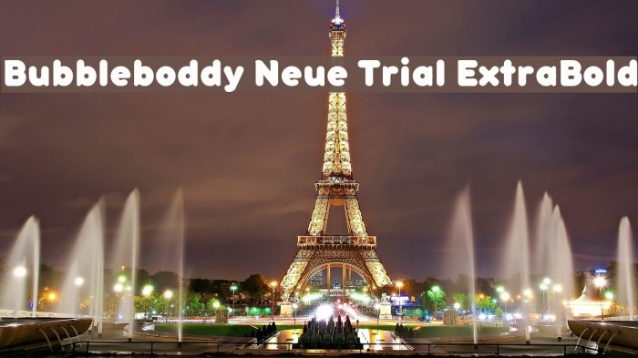 Bubbleboddy Neue Trial ExtraBold Polices examples
