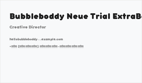 Bubbleboddy Neue Trial ExtraBold Business Card