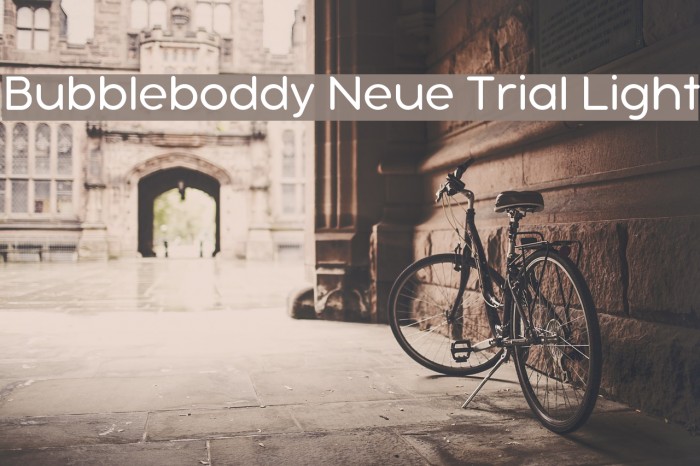 Bubbleboddy Neue Trial Light Font examples
