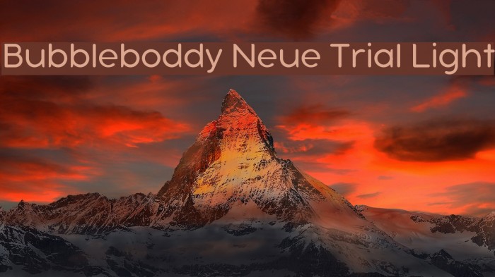 Bubbleboddy Neue Trial Light Font examples