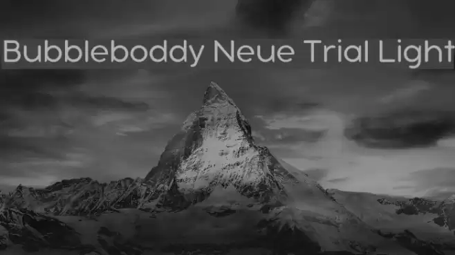 Bubbleboddy Neue Trial Light Font examples