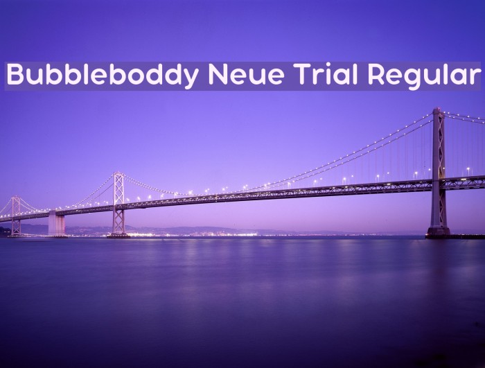 Bubbleboddy Neue Trial Regular Font examples