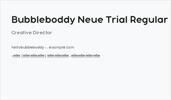 Bubbleboddy Neue Trial Regular Business Card