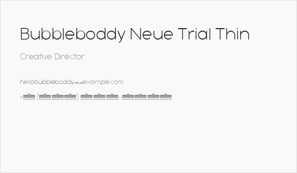 Bubbleboddy Neue Trial Thin Business Card