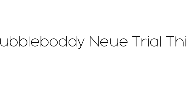 Bubbleboddy Neue Trial Thin Logo