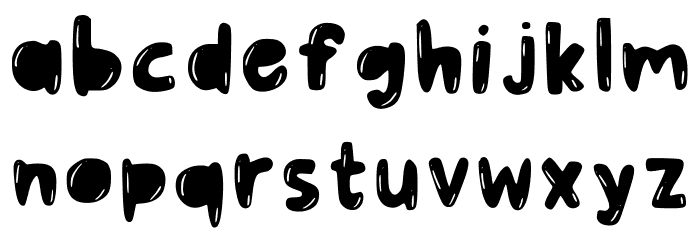 Bubblebystarbrillitos Regular Font LOWERCASE
